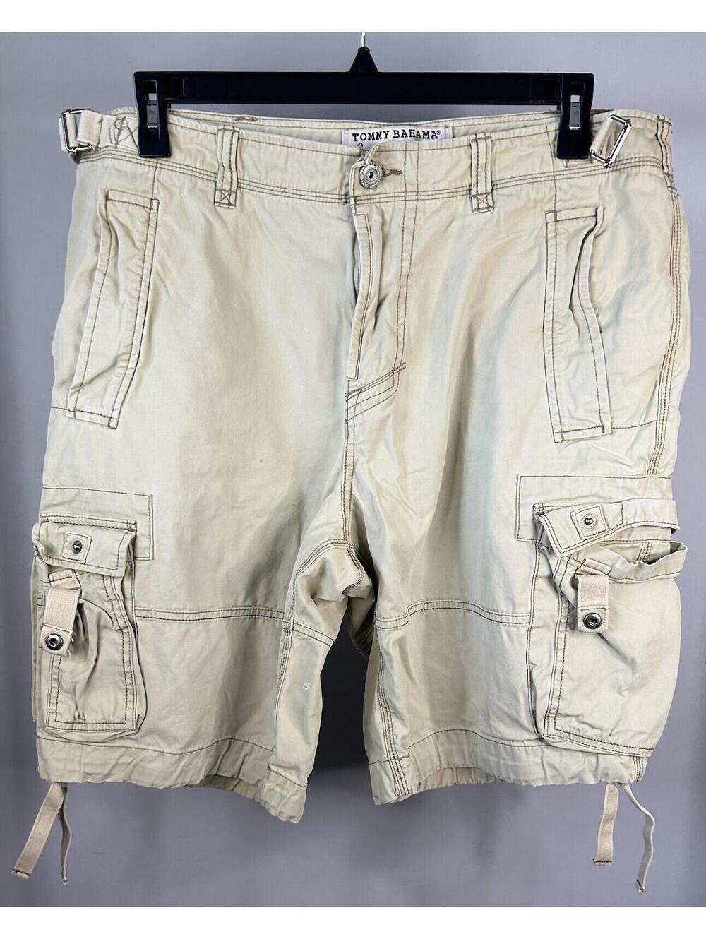 Y2K Tommy Bahama Jeans Khaki Cargo Shorts Men’s Size 38x10